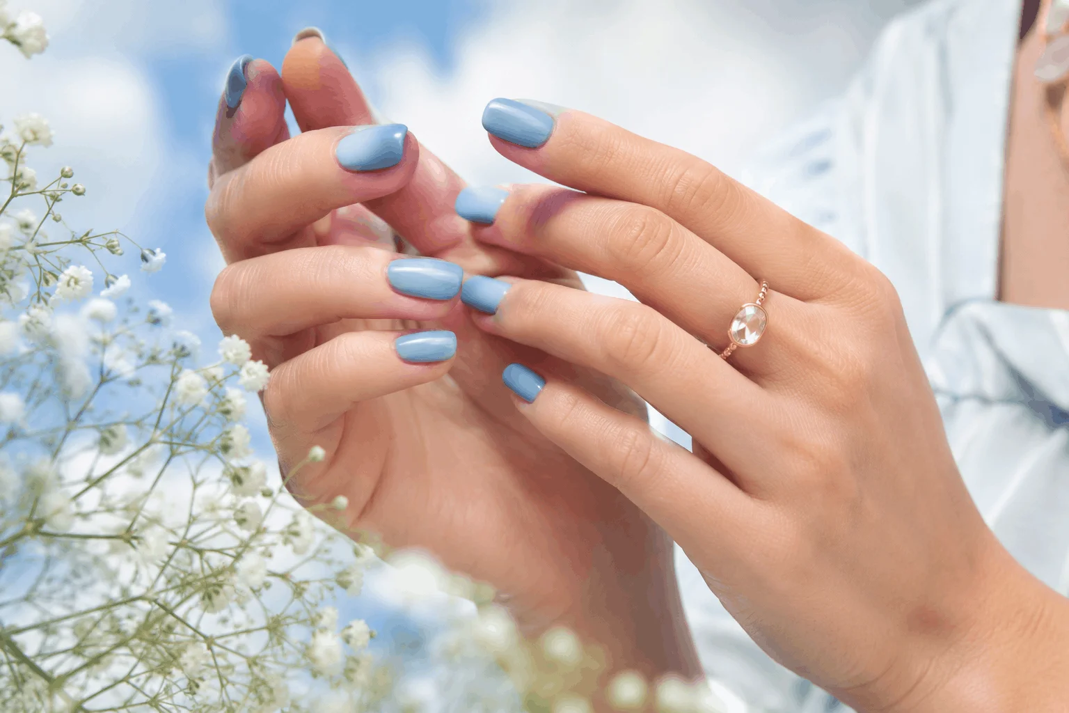 10 Simple Spring Nails Perfect for Everyday Style 5 Baby blue pastel spring nails with fresh seasonal style
