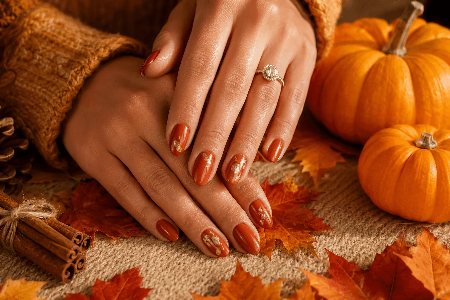 10 Fall Nail Colors Everyone Will Wear This Season 5 Burnt orange manicure perfect for the fall season.