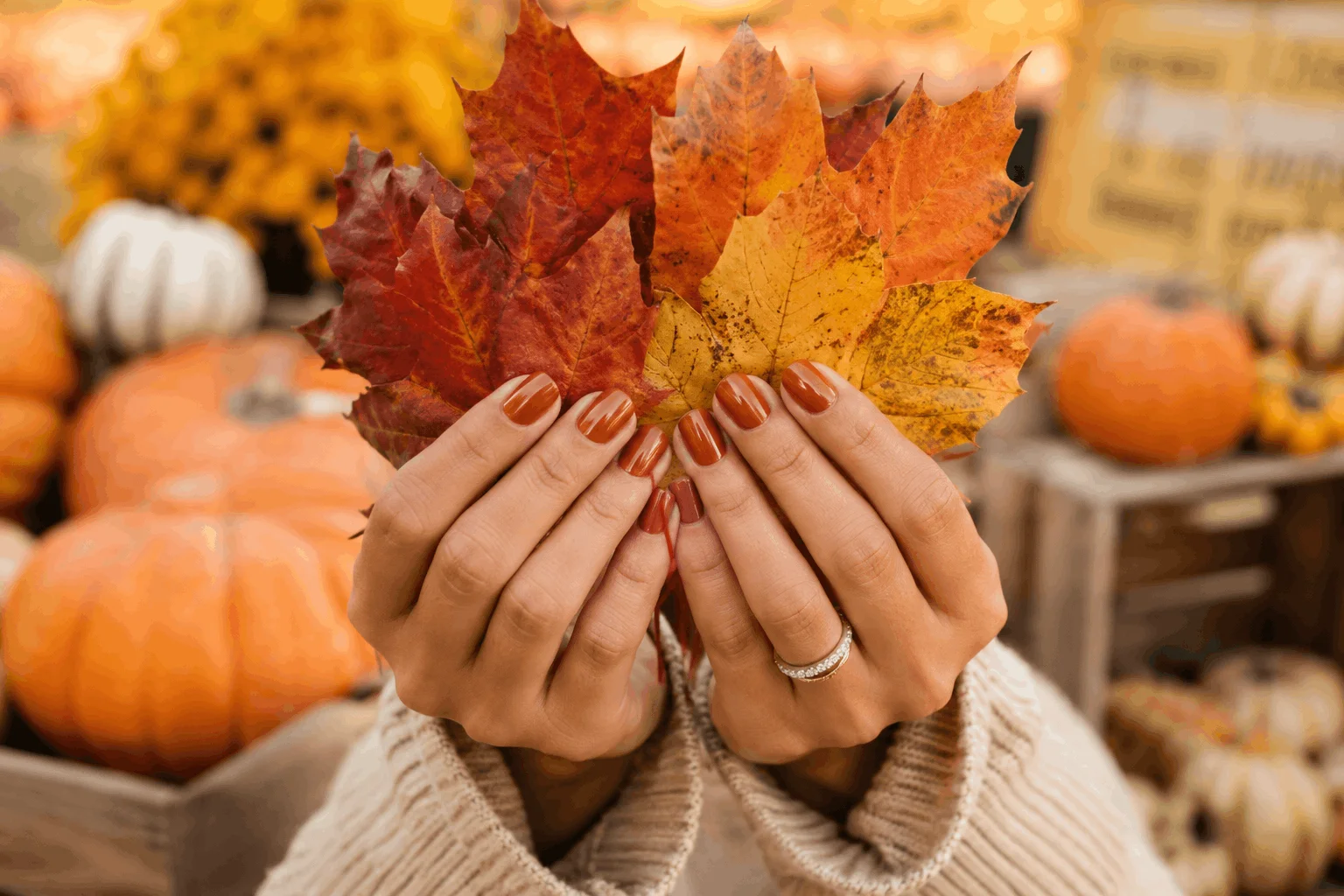 10 Short Fall Nails Everyone Will Save This Season 4 Burnt orange short autumn nails inspired by fall leaves