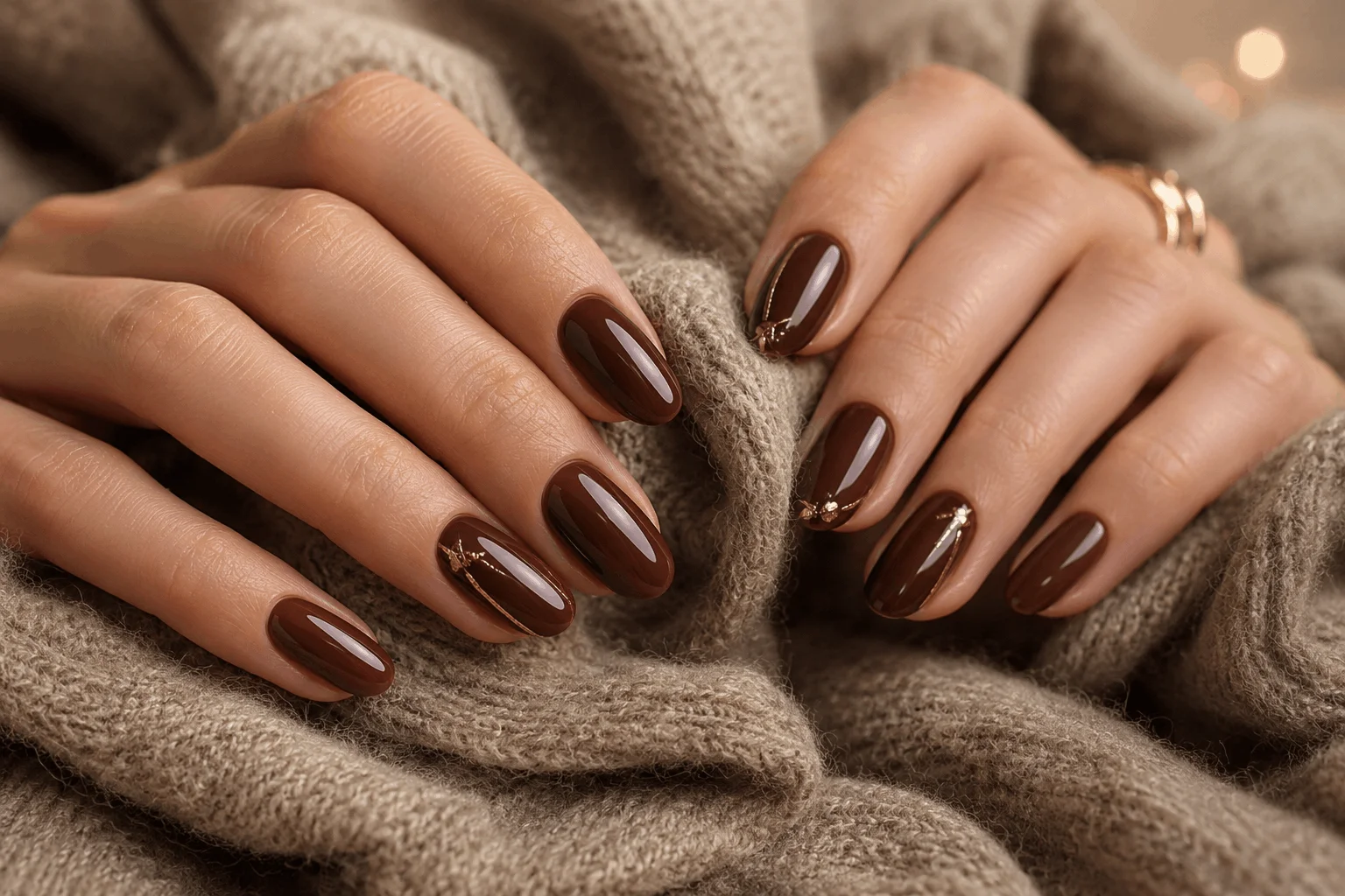 10 Winter Nail Designs That Look Stunning All Winter 7 Chocolate brown winter nails with luxurious glossy finish