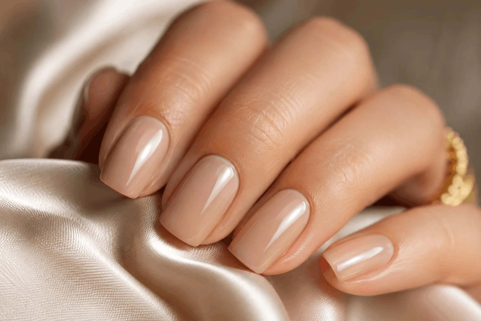 11 Nude Nails That Make Every Outfit Look Better 2 Classic glossy nude nails with elegant shine