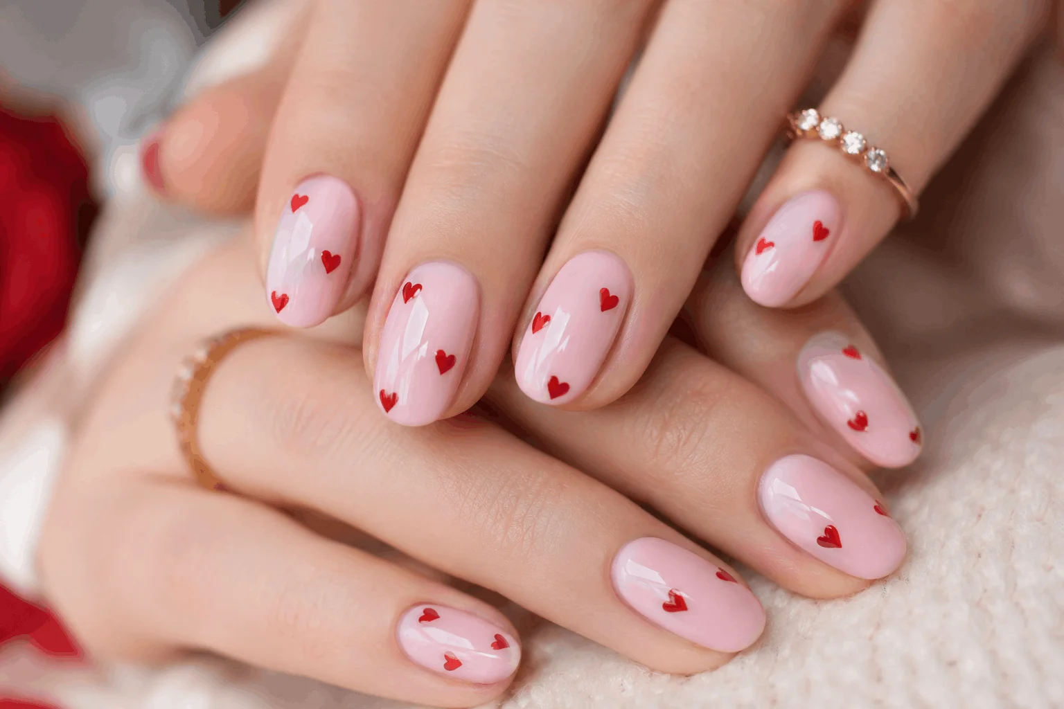 12 Valentines Day Nails That Everyone Will Copy 2 Classic red heart Valentine's nail design