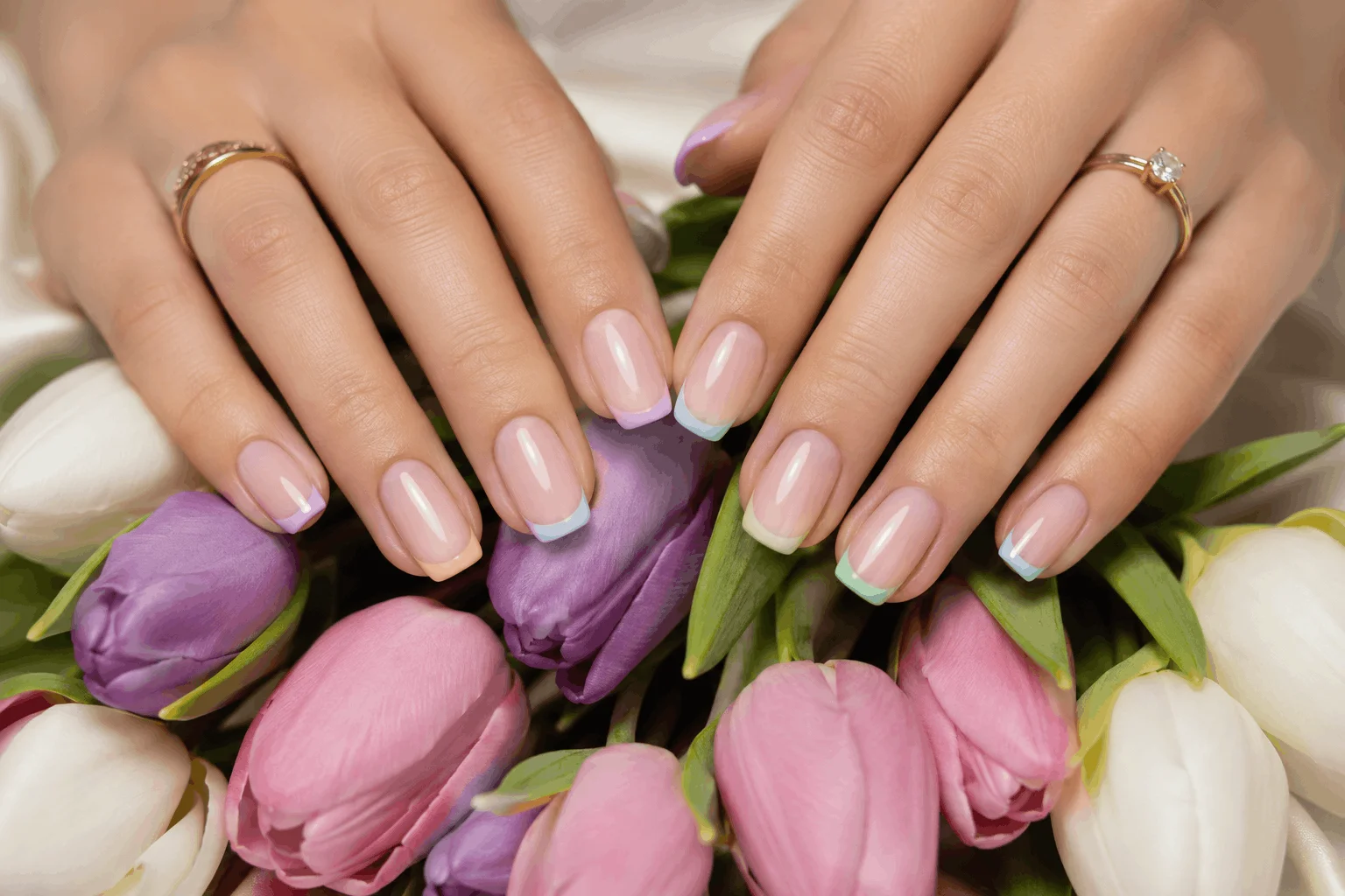11 Spring Nail Ideas for a Fresh Seasonal Look 4 Colorful spring French manicure