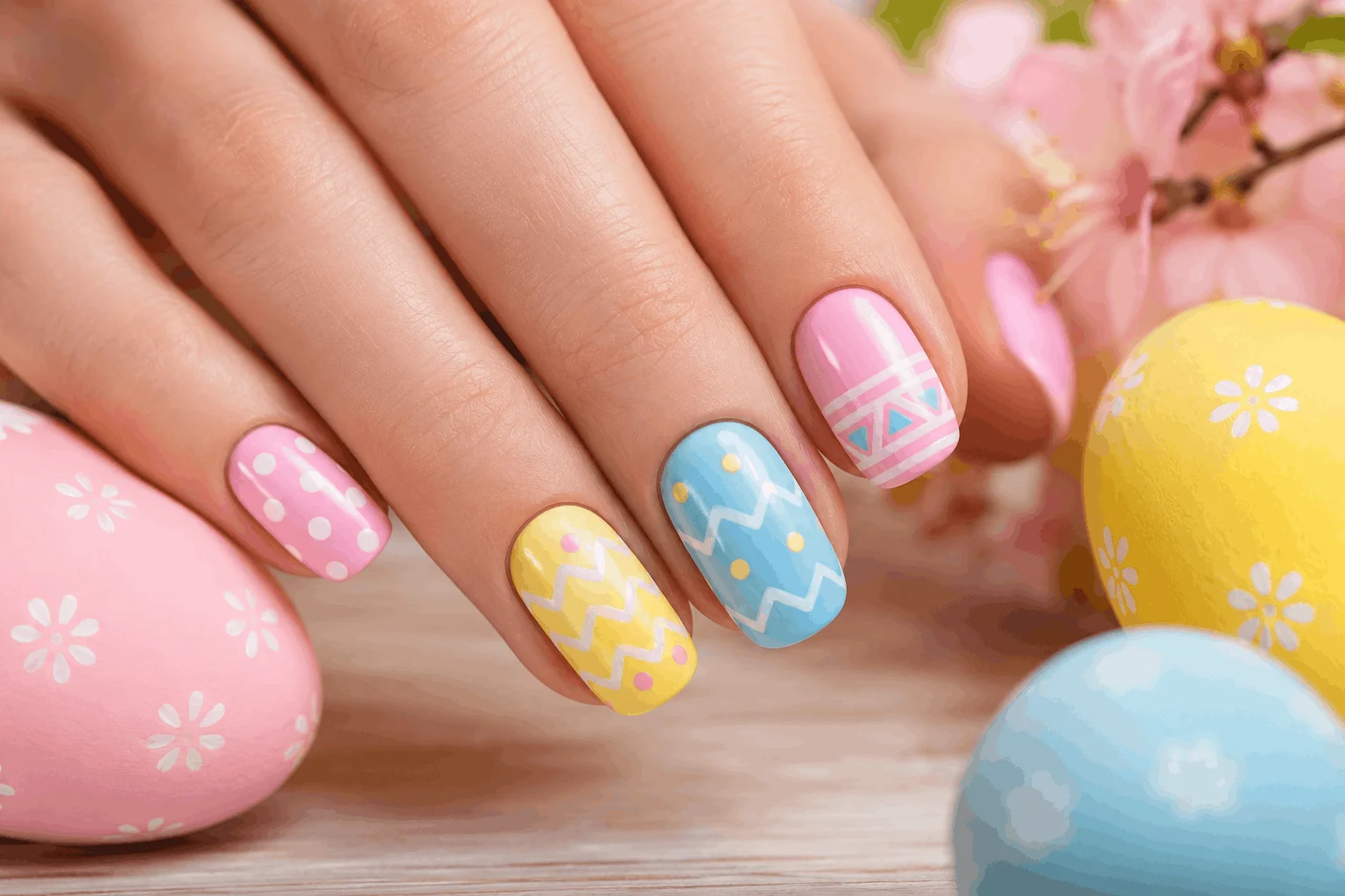 11 Cute Pastel Easter Nails for a Fresh Spring Look 5 Creative pastel egg nails inspired by Easter eggs