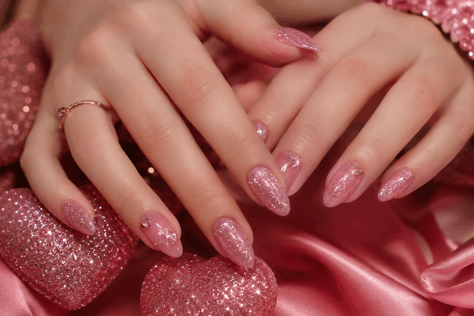 10 Cute Pink Valentines Nails for a Romantic Look 8 Cute minimalist pink Valentine's nails