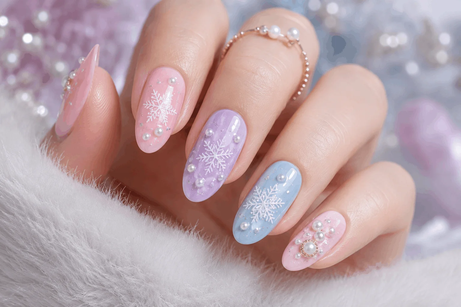 10 Winter Acrylic Nail Designs You'll Want This Season 6 Cute winter acrylic nails in pastel colors
