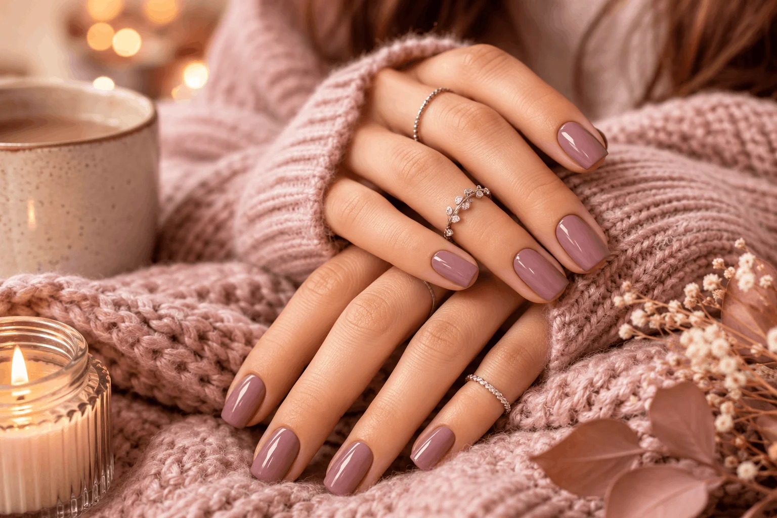 10 Fall Nail Colors Everyone Will Wear This Season 7 Dusty mauve autumn nail colors for elegant everyday style.