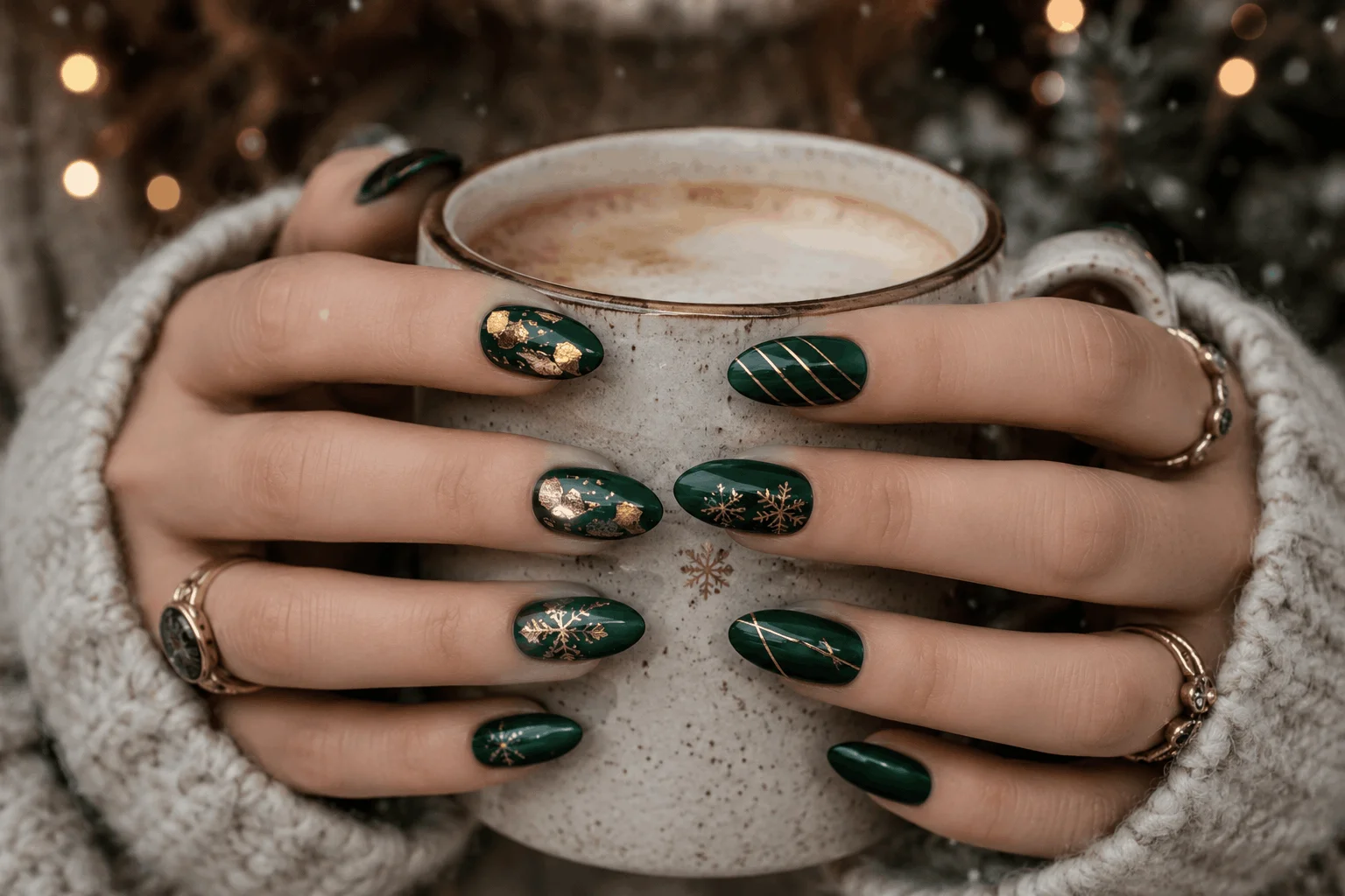 11 Green Winter Nails That Look Stunning This Season 5 Elegant green French tip nail design