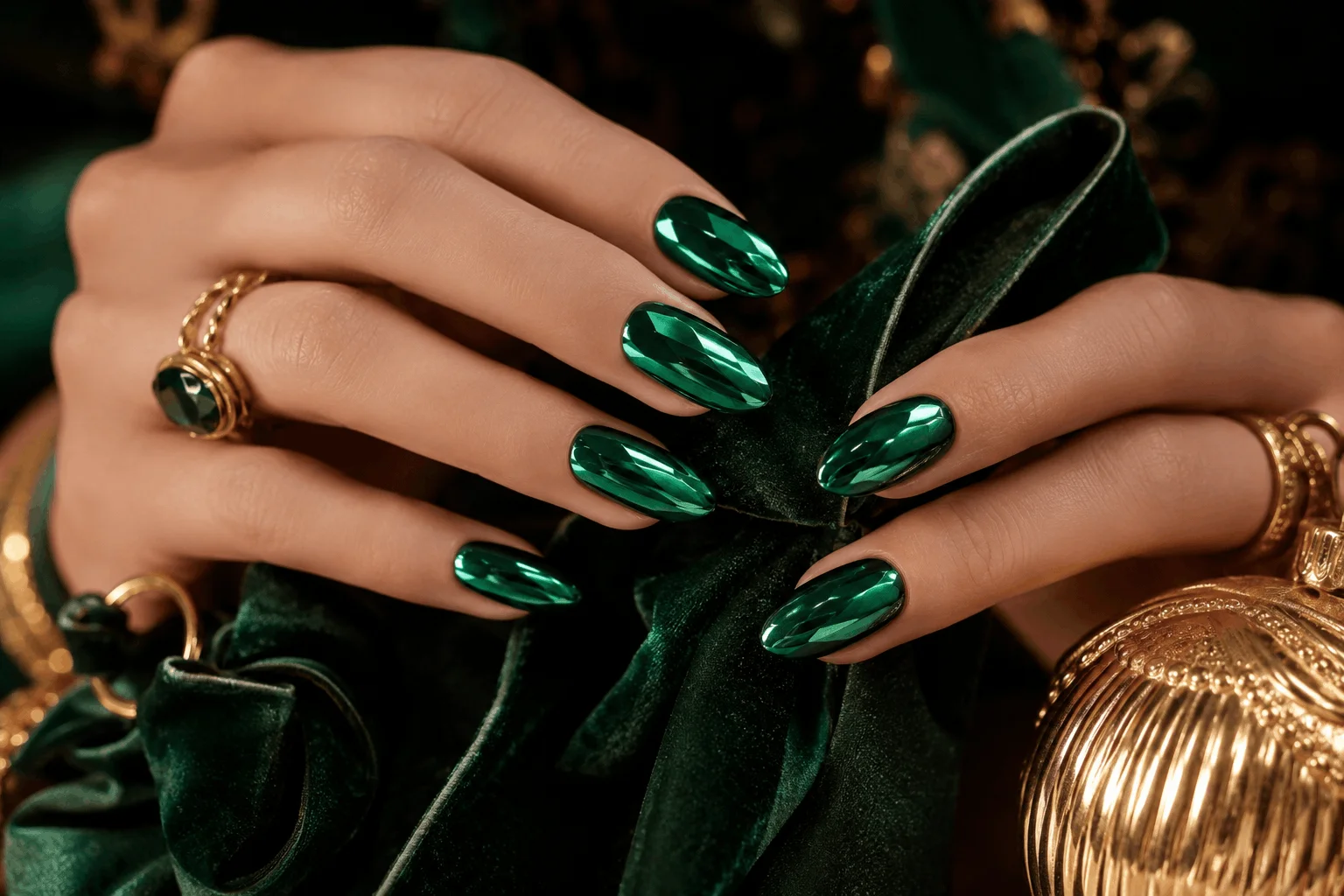 10 Fall Chrome Nails Everyone Will Copy This Season 10 Emerald green chrome nails with luxurious shine.