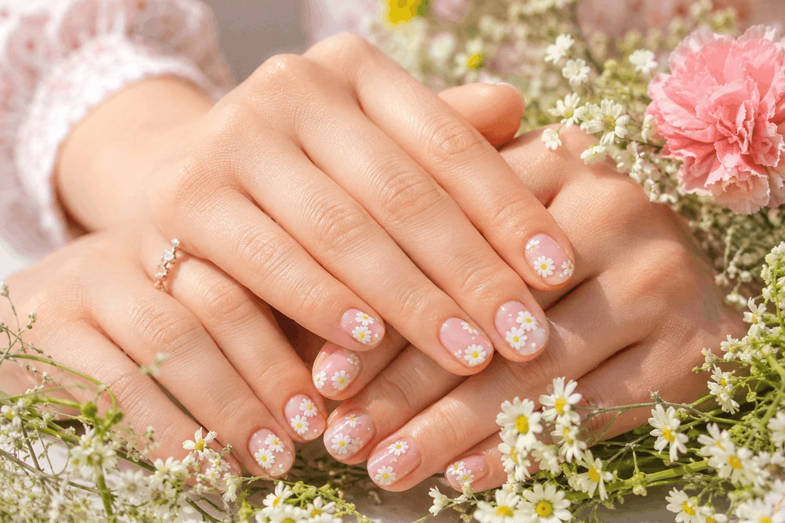 10 Nails Ideas for Short Nails You'll Save Instantly 8 Floral nail art on short nails