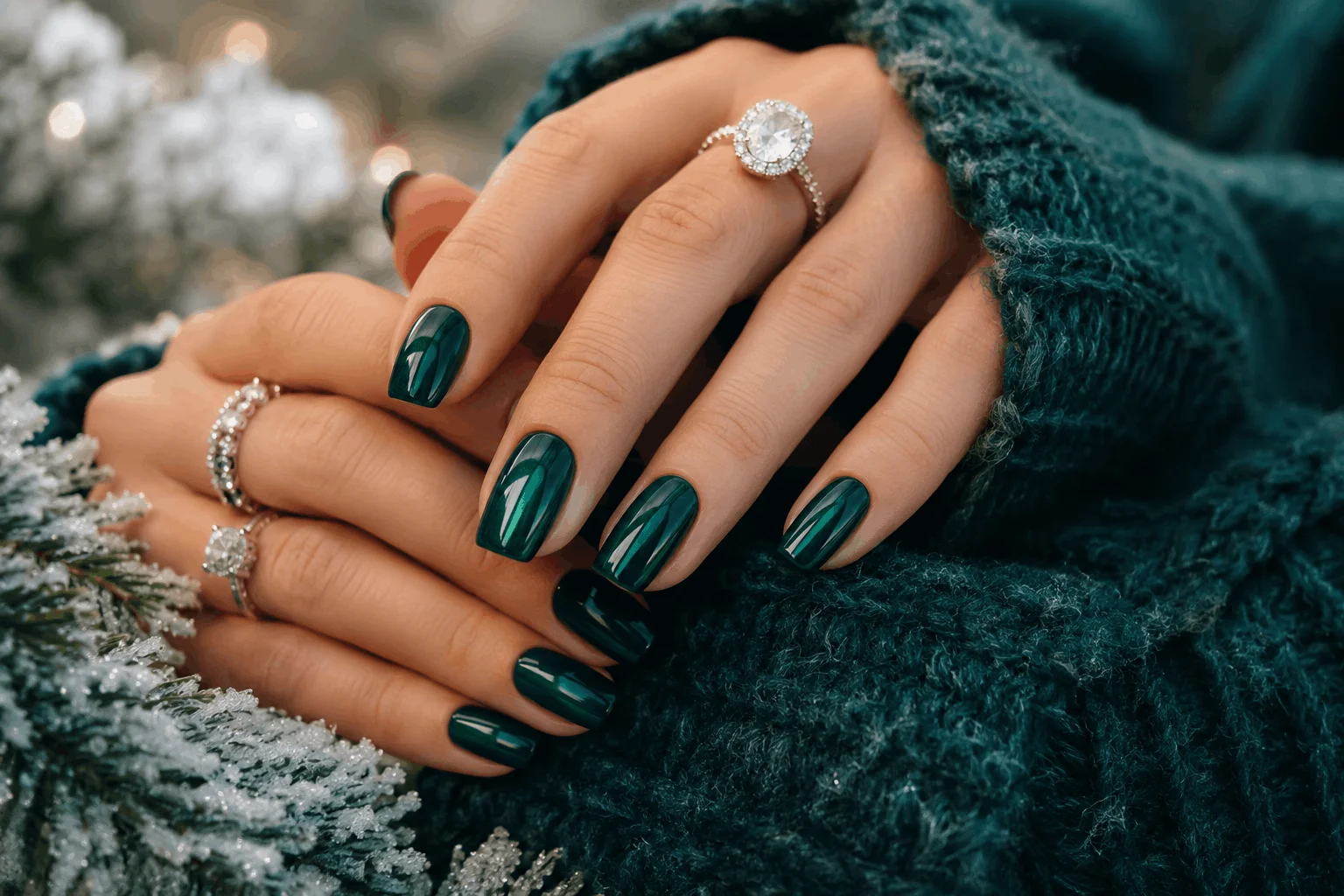 11 Green Winter Nails That Look Stunning This Season 3 Glossy emerald green winter nails