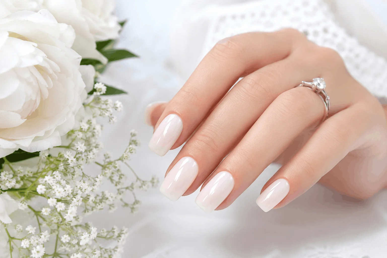 10 Simple Spring Nails Perfect for Everyday Style 9 Glossy milky white nails with elegant spring style