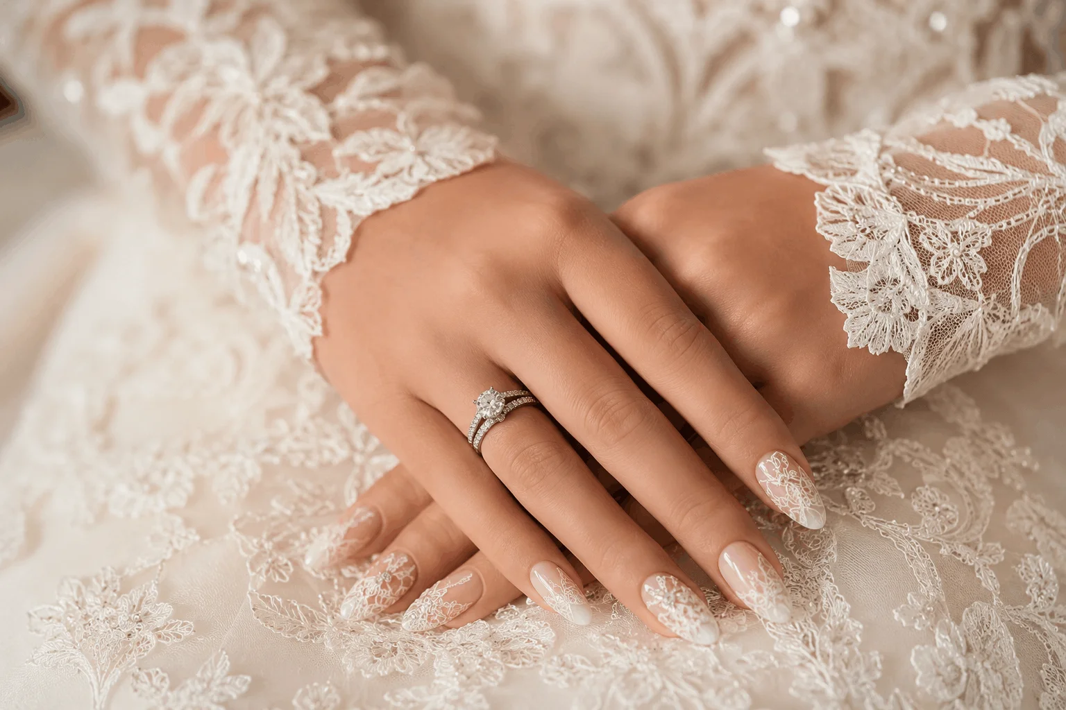 11 Stunning Wedding Nails for Bride to Copy Today 10 Lace inspired wedding nail ideas for bride