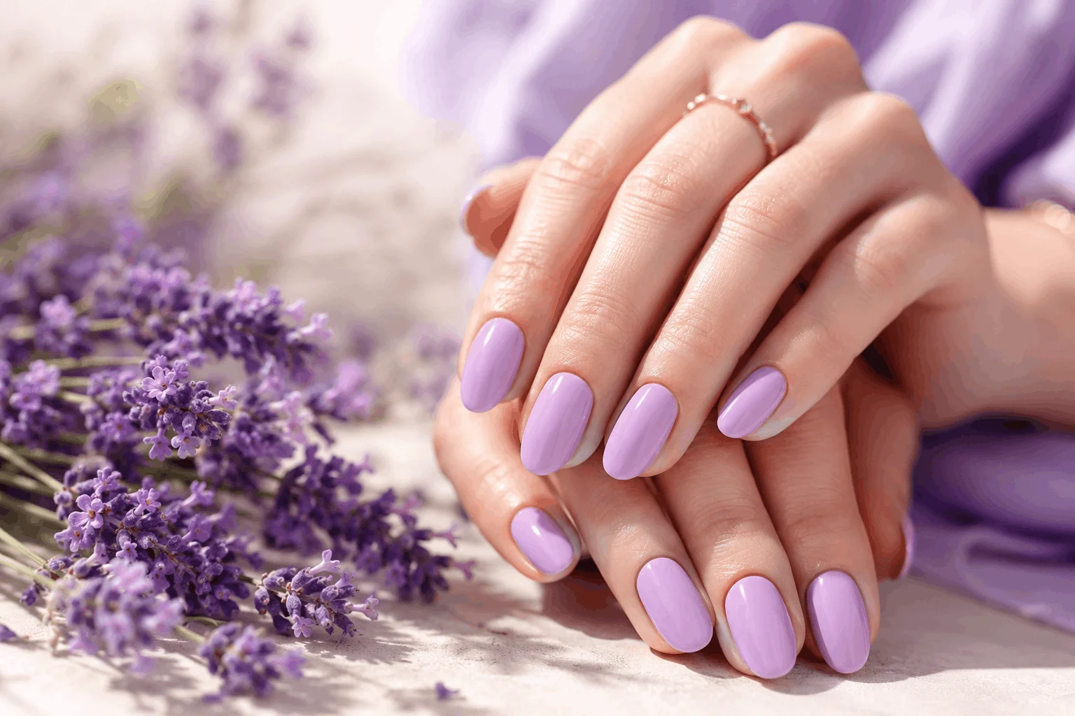 12 Cute Spring Nails Ideas You'll Want to Copy Today 10 Lavender spring nail manicure