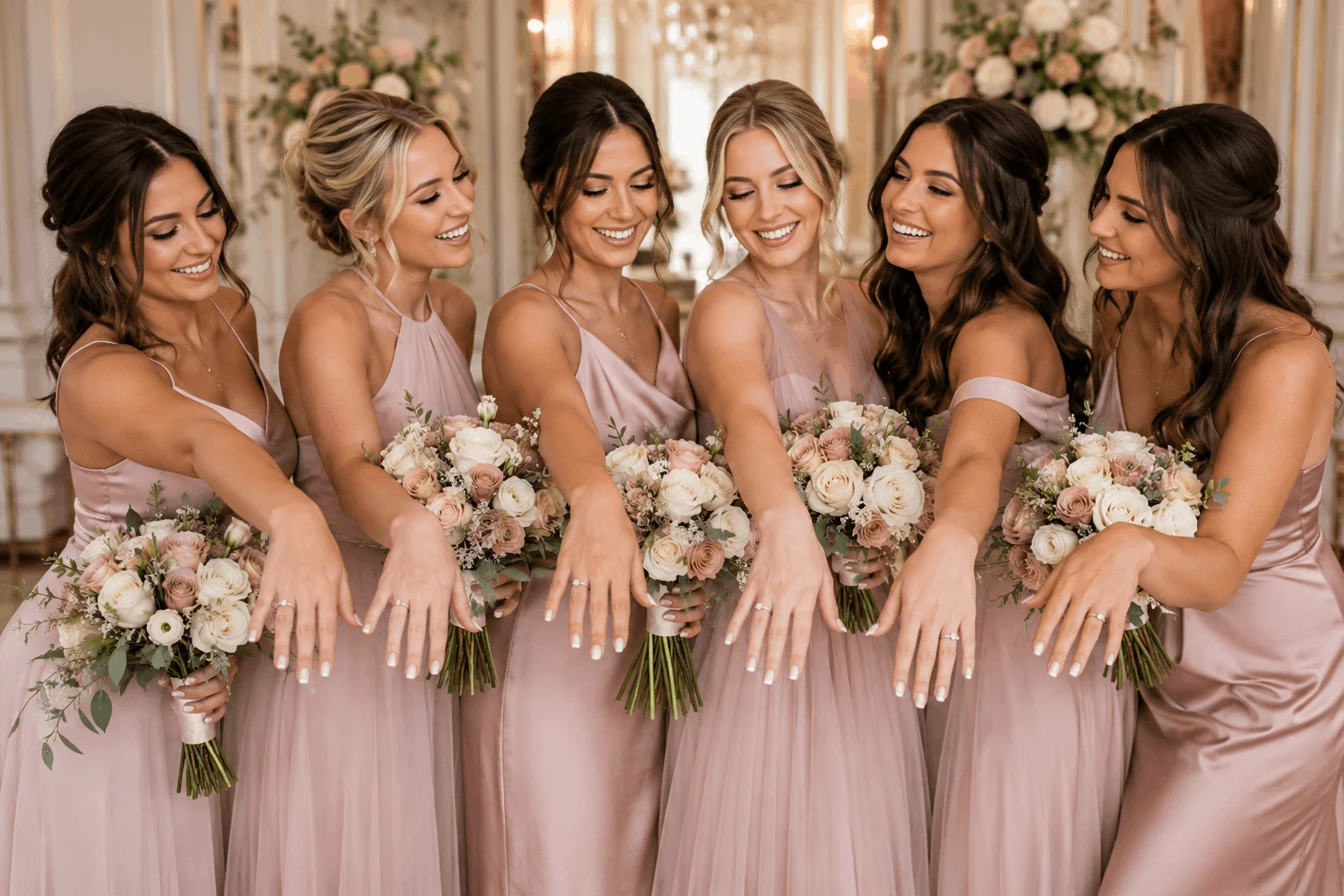 10 Bridesmaid Wedding Nails That Look Absolutely Stunning 10 Matching bridesmaid nails for bridal party