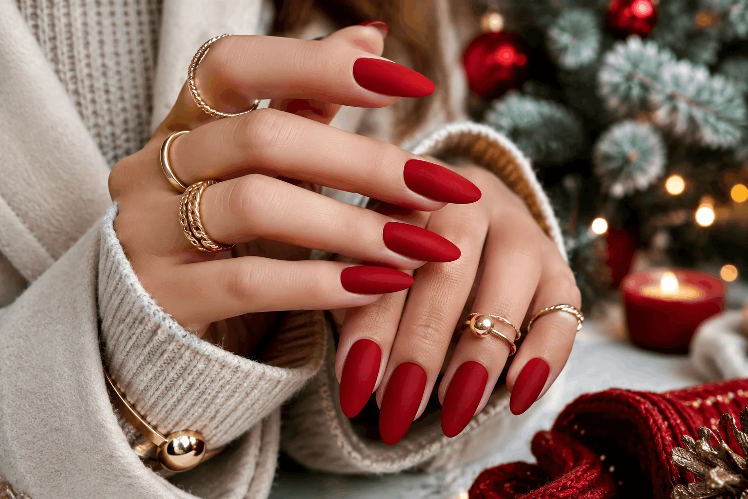 10 Christmas Red Nails Everyone Will Save This Year 10 Matte red Christmas nails with modern minimalist elegance