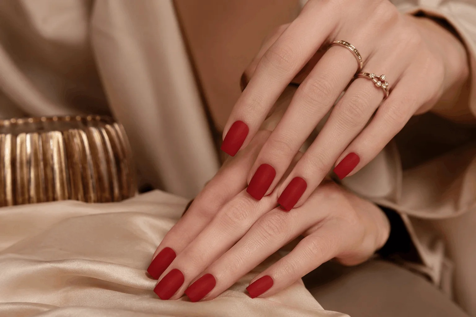 10 Stunning Red Square Acrylic Nails for Every Season 5 Matte red square acrylic nails modern design