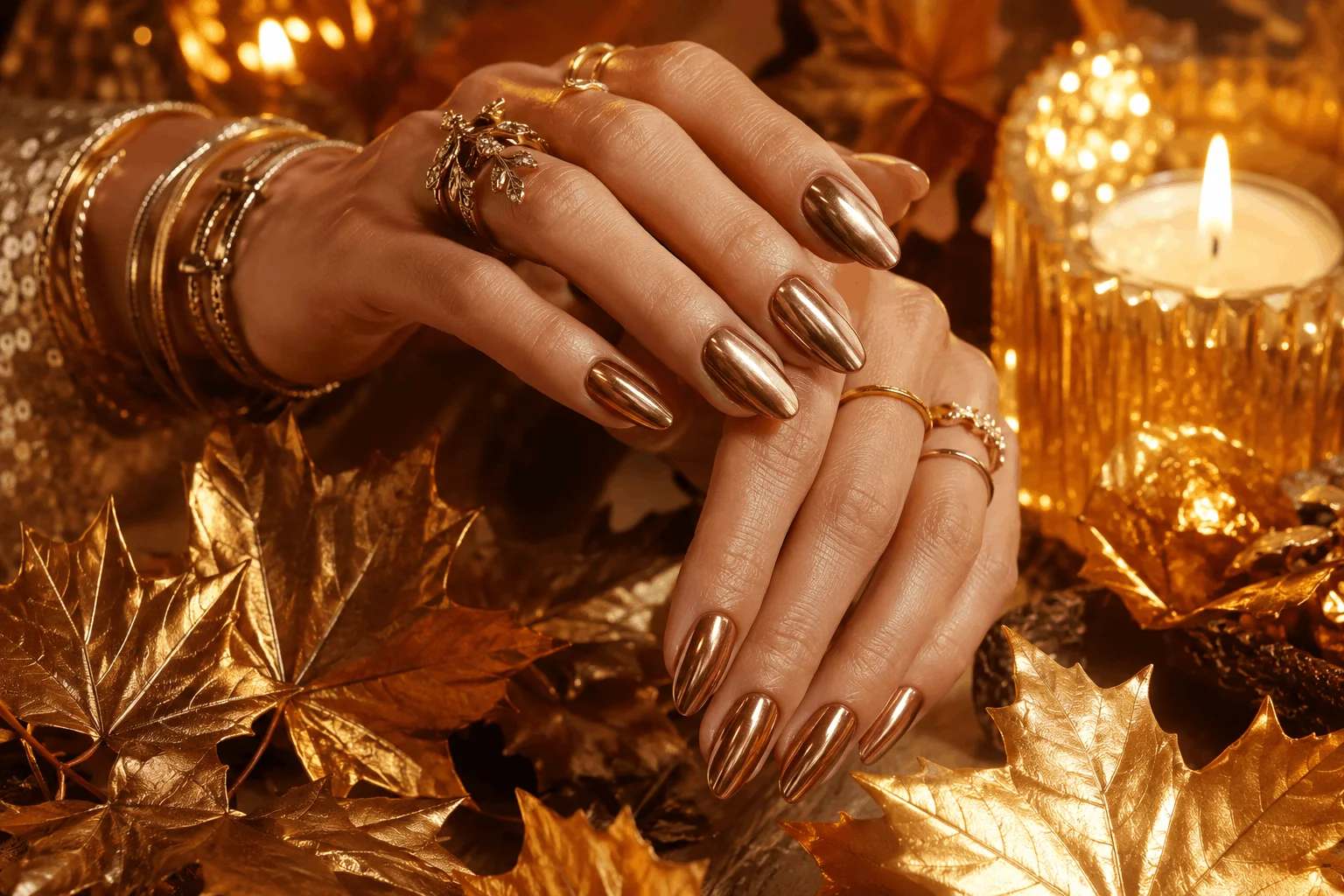 10 Fall Nail Colors Everyone Will Wear This Season 11 Metallic bronze fall nail colors with glamorous autumn shine.