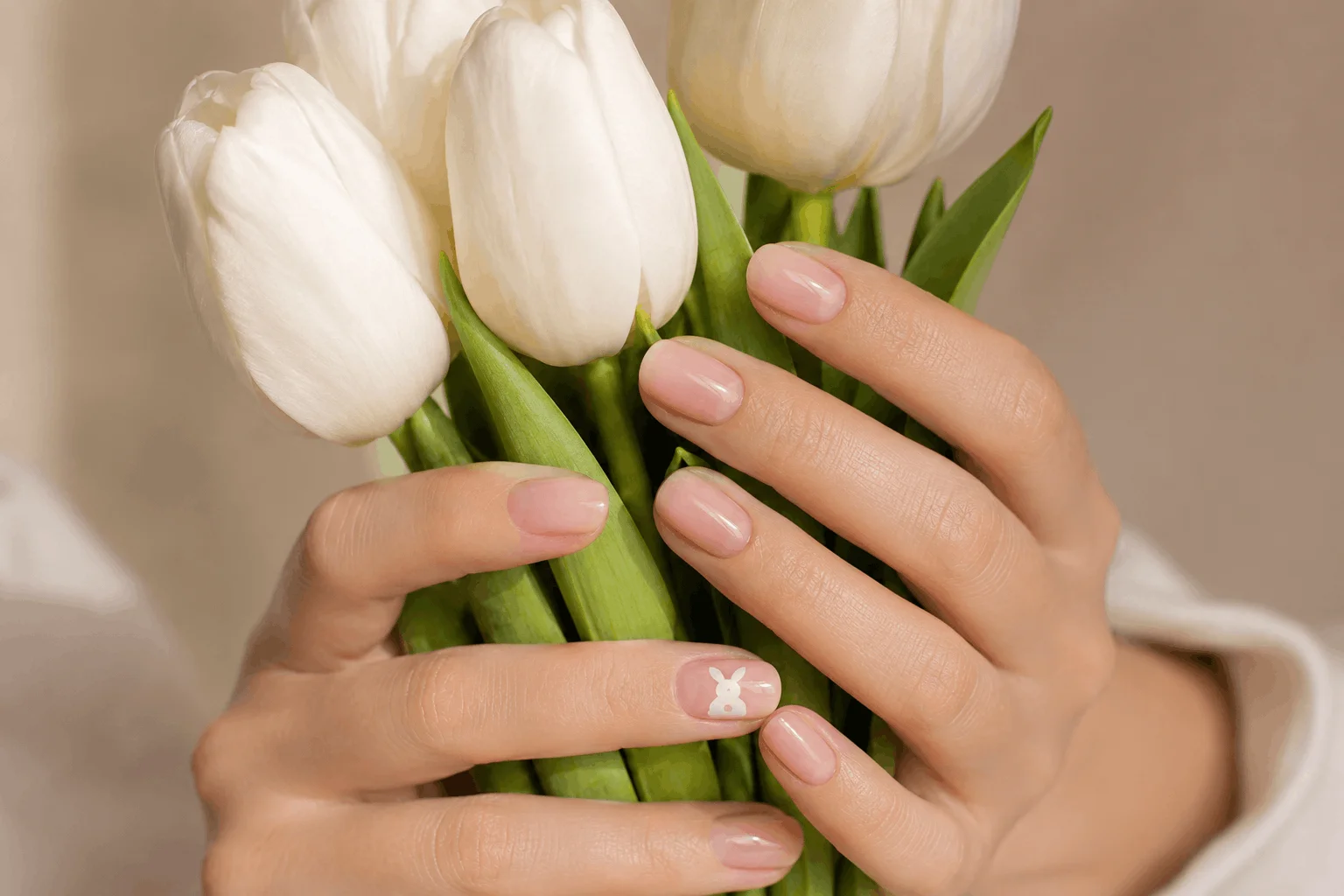 10 Easter Bunny Gel Nails You'll Want to Copy Fast 7 Minimalist Easter bunny nail design