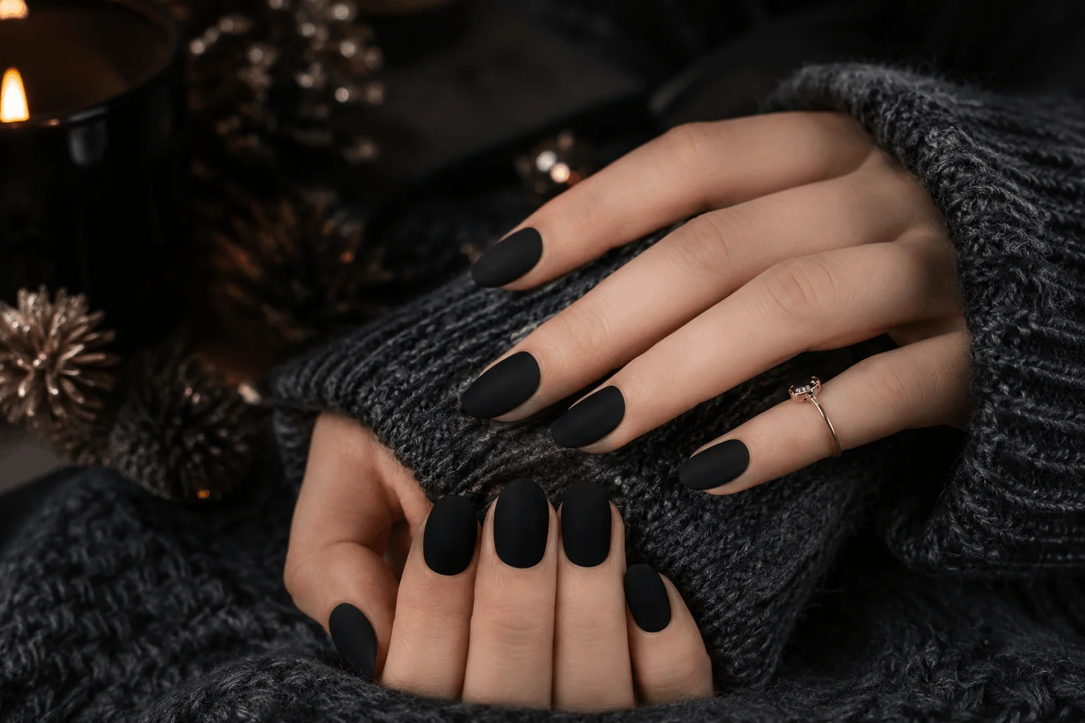 12 Black Winter Nails That Are Stunning This Season 4 Modern matte black winter nails with luxurious finish