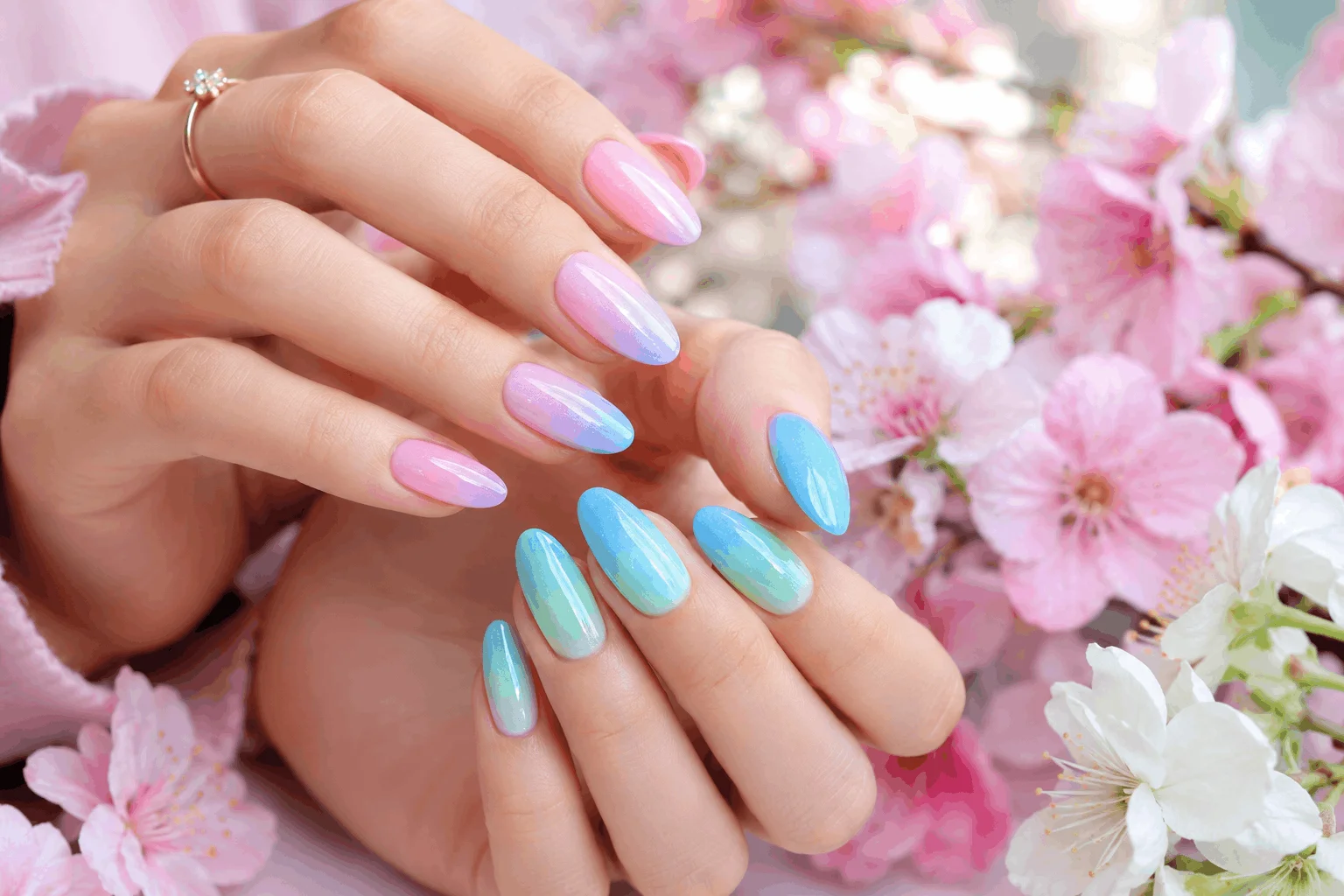 11 Cute Pastel Easter Nails for a Fresh Spring Look 7 Ombre Easter pastel nails with soft gradients