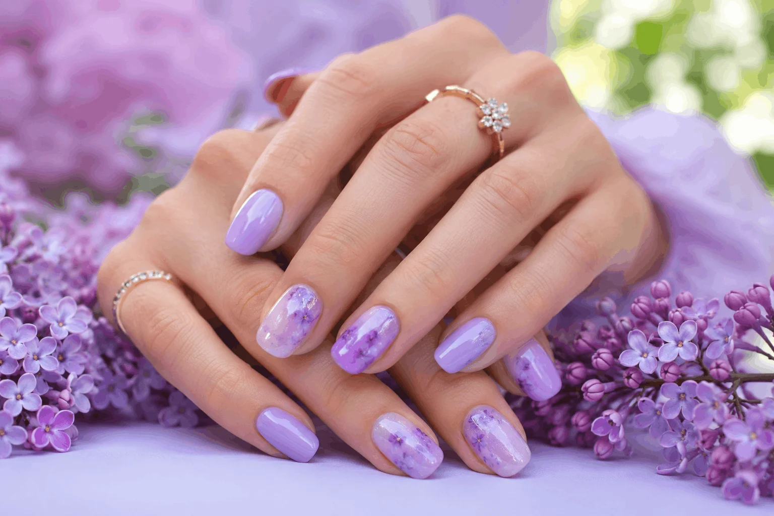 10 Simple Spring Nails Perfect for Everyday Style 3 Pastel lavender spring nails for everyday wear