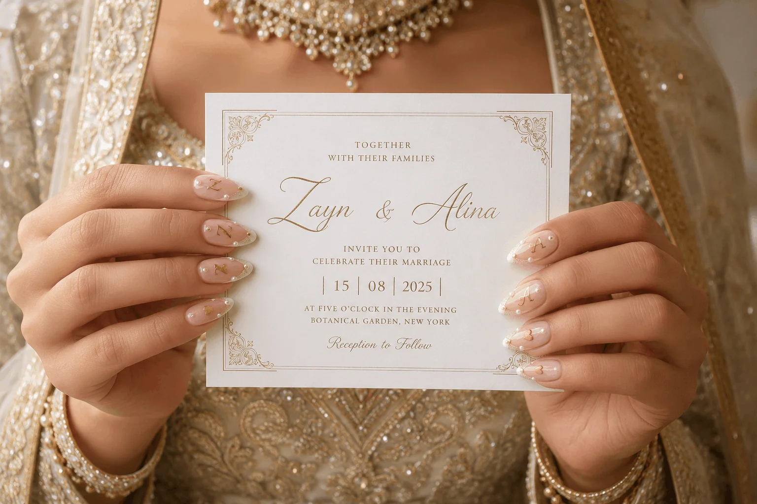 11 Stunning Wedding Nails for Bride to Copy Today 12 Personalized bride-to-be nail ideas for wedding day