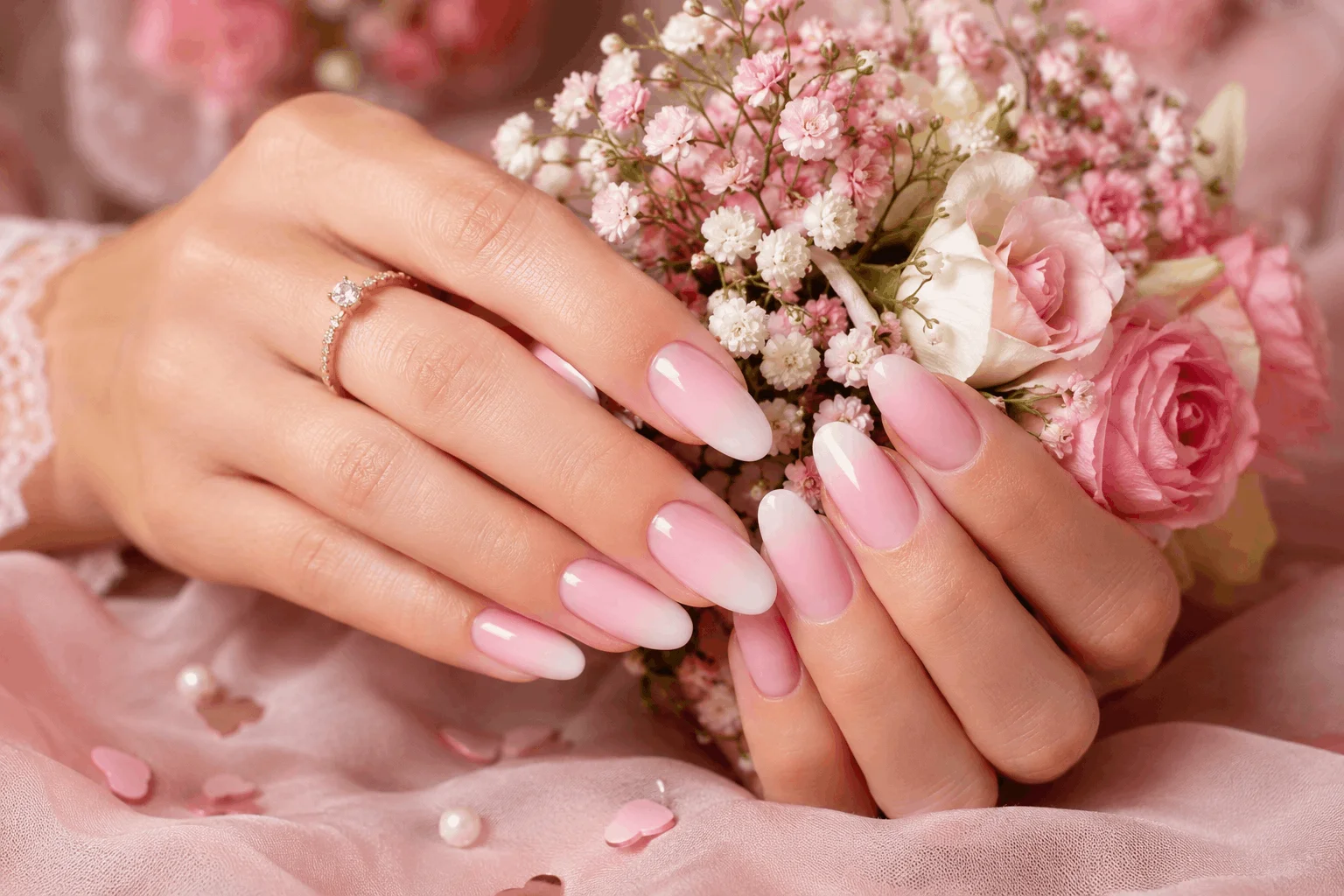 12 Valentines Day Nails That Everyone Will Copy 6 Pink ombré Valentine's manicure