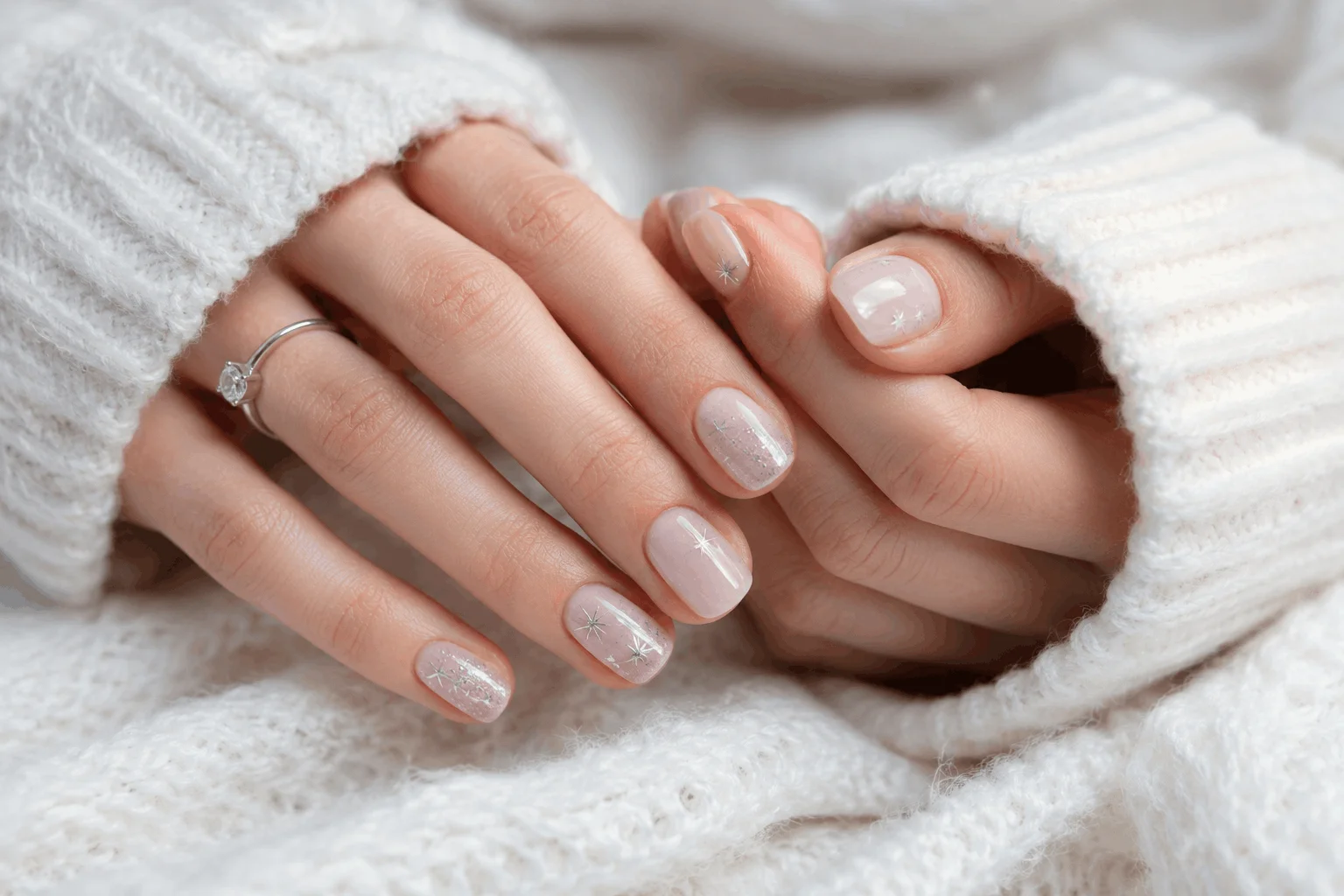10 Winter Almond Nails That Look So Elegant 10 Short winter almond nails with minimalist winter details