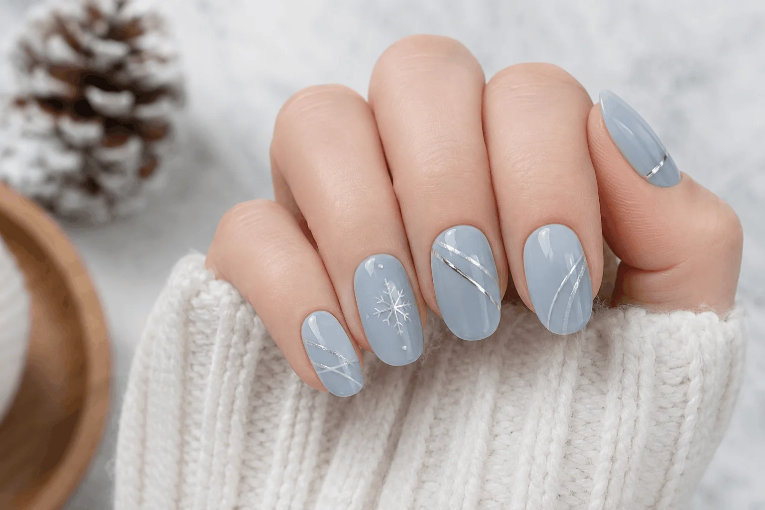 9 Winter Blue Nails That Look Stunning This Season 8 Simple blue winter nail design