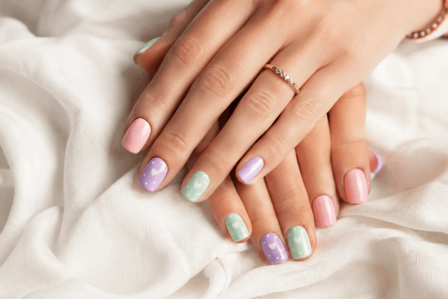 11 Cute Pastel Easter Nails for a Fresh Spring Look 6 Simple pastel Easter nails with minimalist style