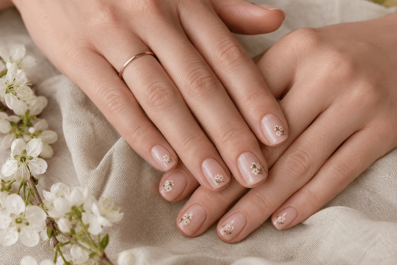 12 Short Spring Nails That Look Cute and Trendy 9 Simple short spring nails with floral accents