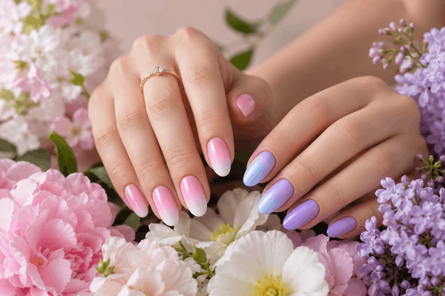 10 March Nails Designs Everyone Will Be Copying 8 Soft ombre nails in spring pastel shades