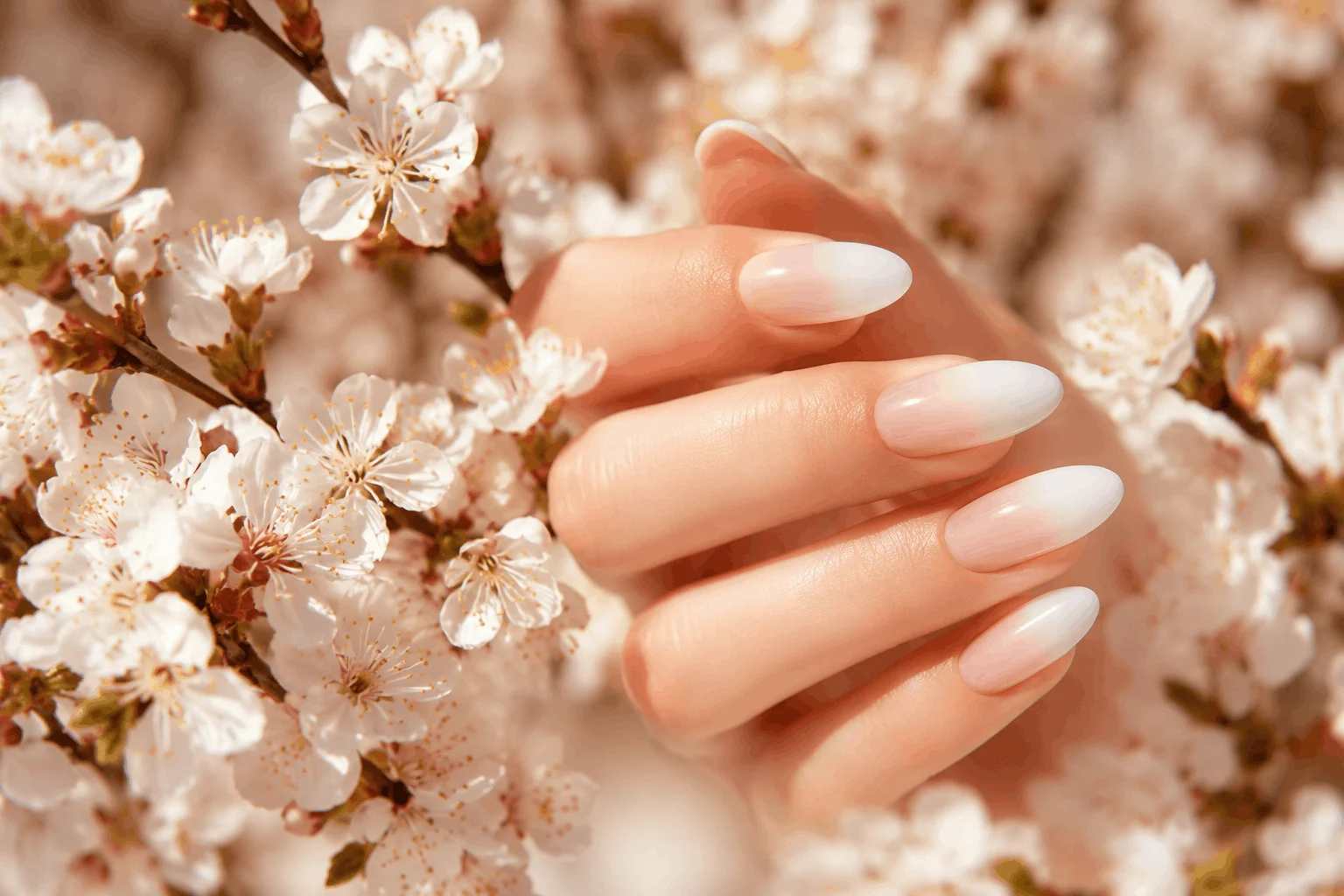 10 White Spring Nails That Scream Effortless Beauty 9 Soft white ombre nails perfect for spring