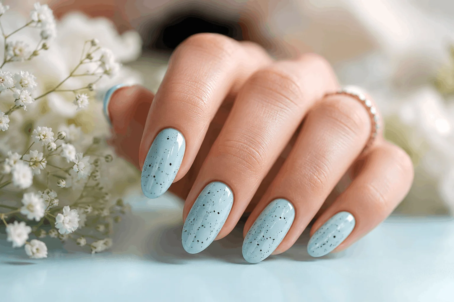 9 Easter Nails Design Ideas That Are Too Cute to Miss 7 Speckled robin egg Easter nails