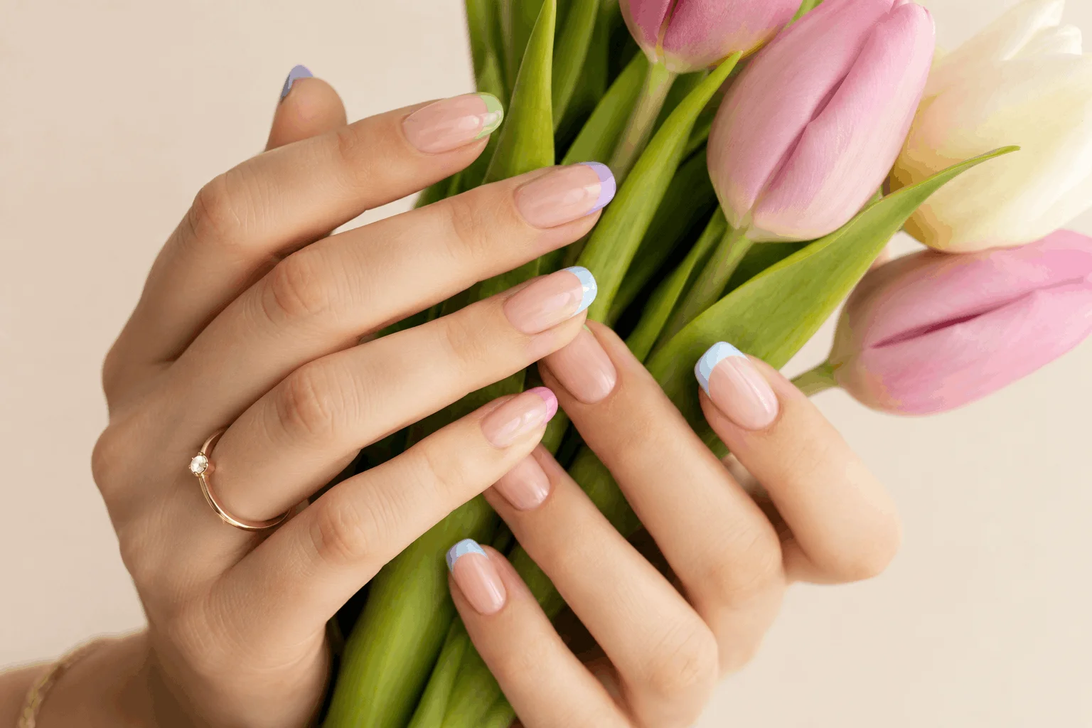 10 March Nails Designs Everyone Will Be Copying 6 Spring French tip nails with pastel colors