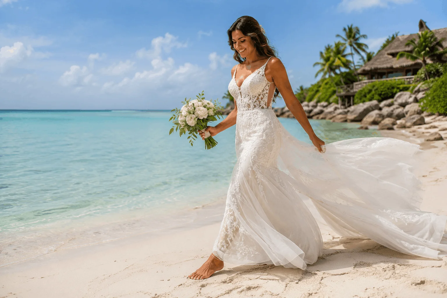 9 Wedding Toe Nails That Look Stunning on Brides 7 White wedding toe nails for beach wedding bride