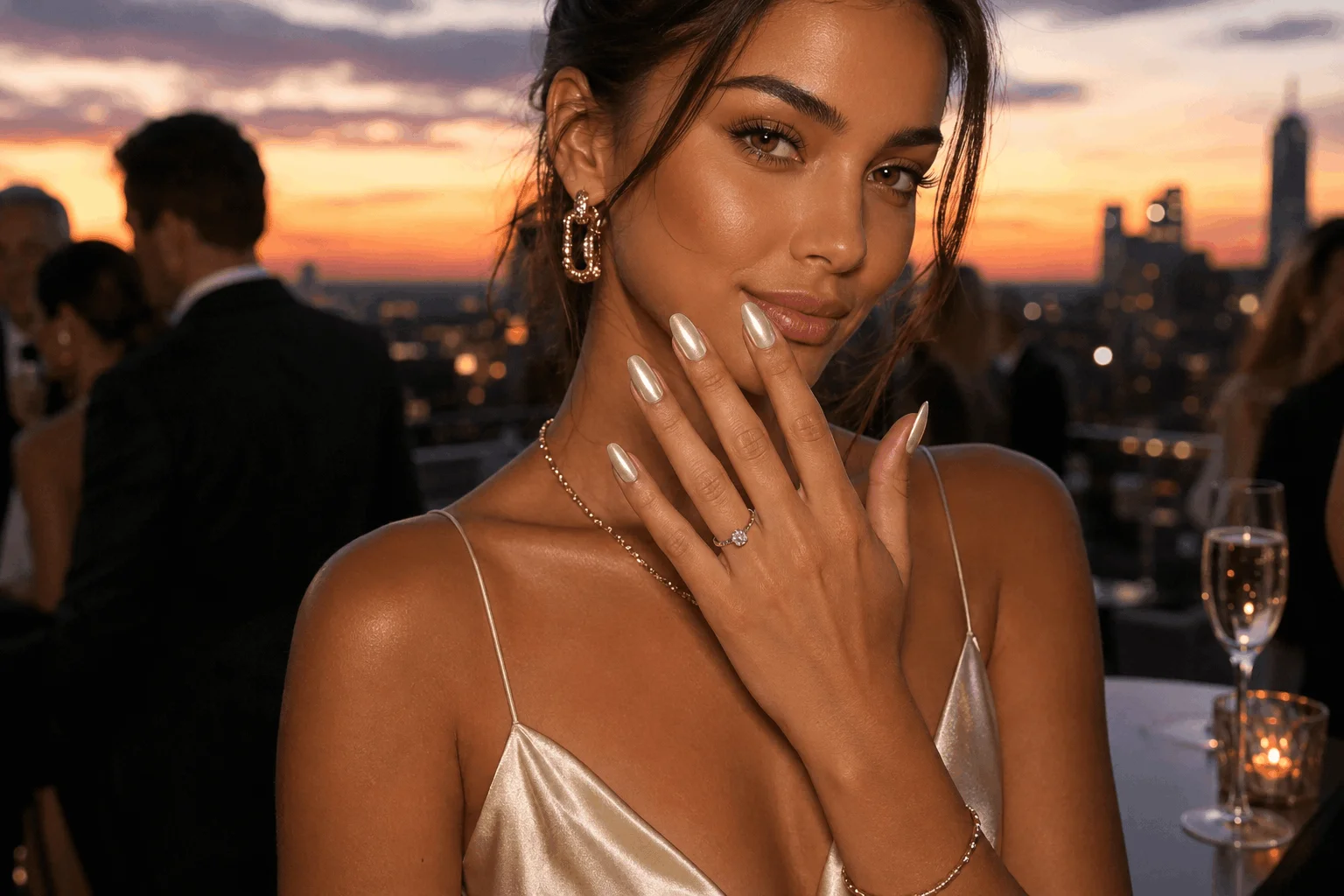 10 Summer Neutral Nails You'll Want to Copy Now 10 Neutral chrome nails with soft pearly shimmer.