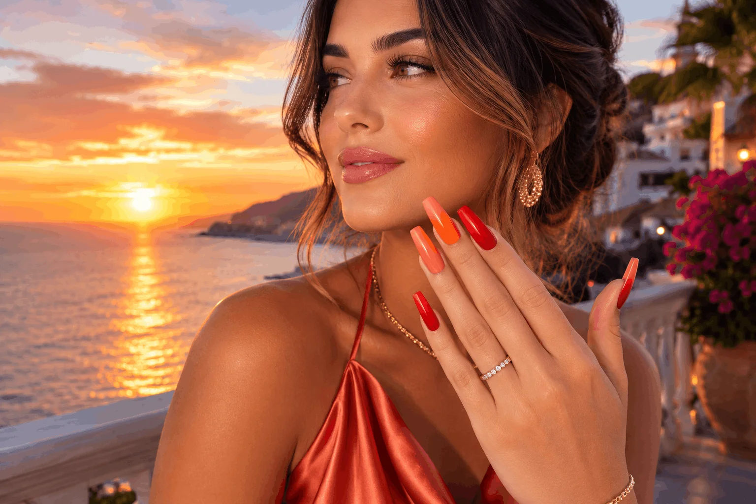 10 Red Nails Summer Ideas You'll Want to Copy Now 8 Ombre red sunset nails inspired by summer skies.